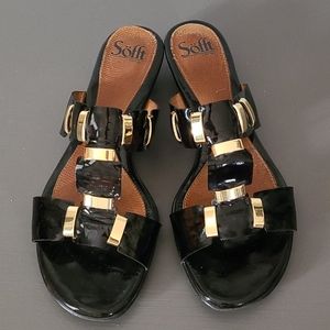 Patent leather sandals